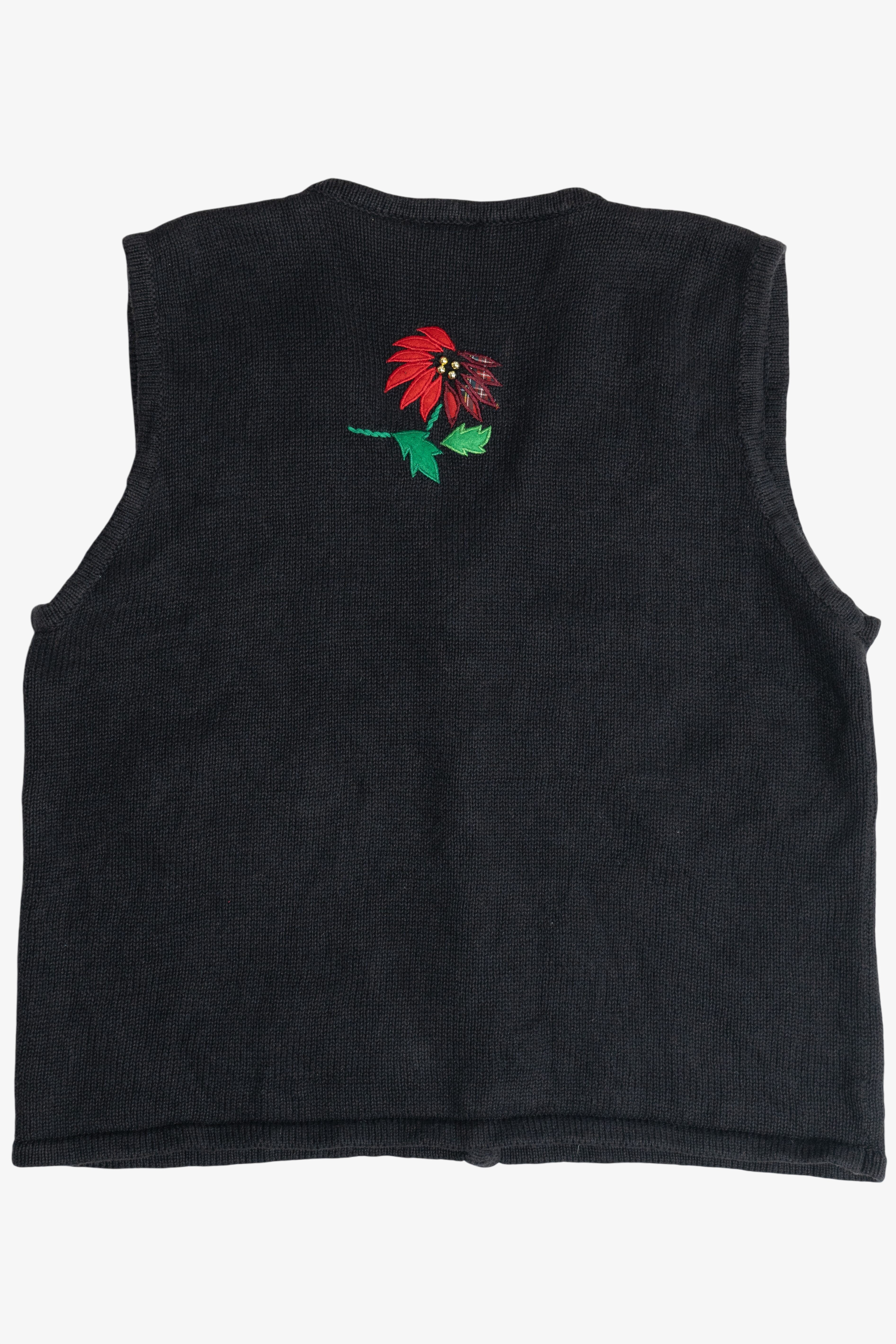 Vintage Bobbie Brooks Poinsettias Ugly Christmas Vest (1990s)