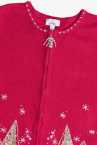 Vintage Quacker Factory Gold Christmas Trees Ugly Christmas Vest (2000s)