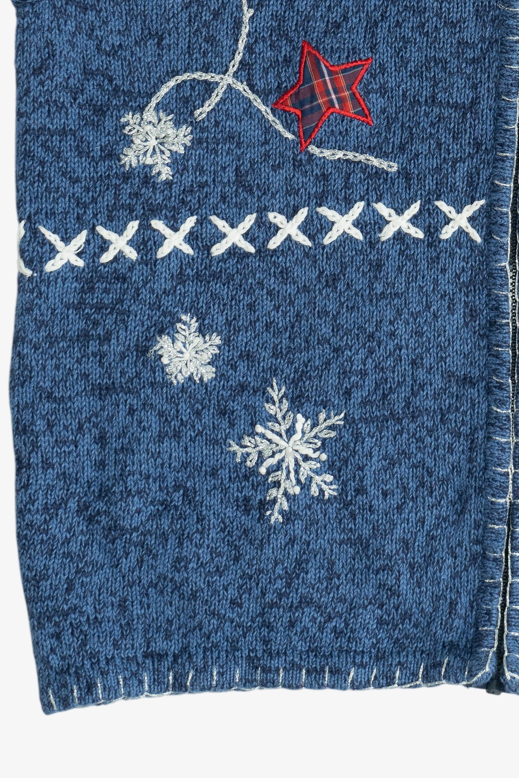 Vintage Americana Red White & Blue Mittens & Snow Ugly Christmas Vest (1990s)