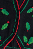Vintage Holly & Ivy Embroidered Ugly Christmas Vest (1990s)