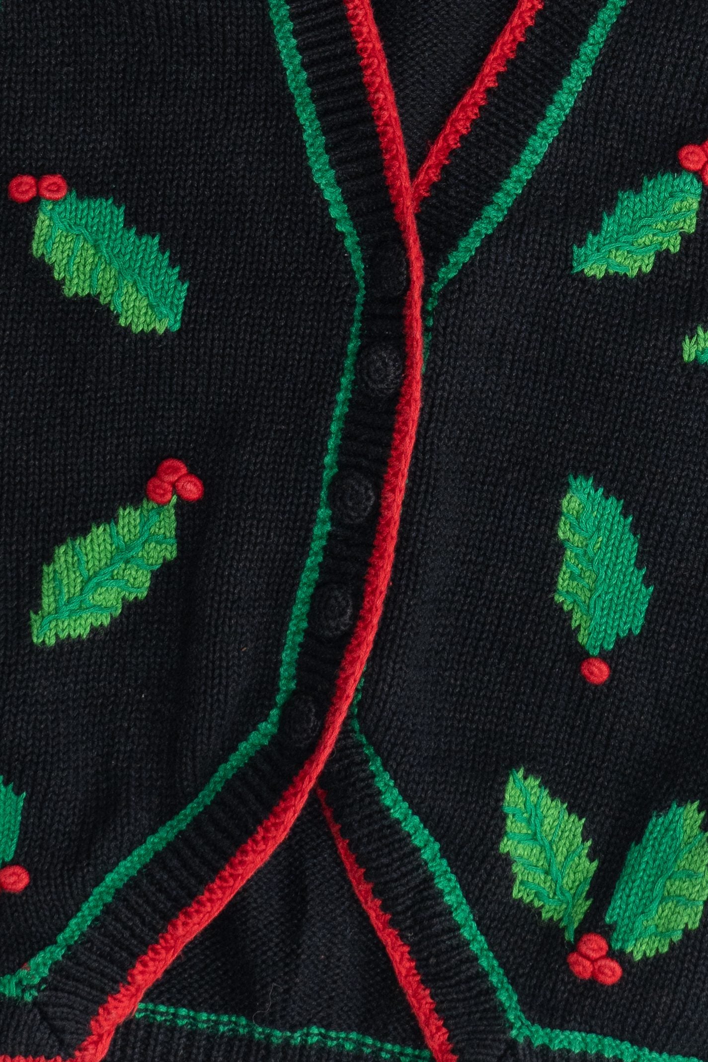 Vintage Holly & Ivy Embroidered Ugly Christmas Vest (1990s)