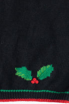 Vintage Holly & Ivy Embroidered Ugly Christmas Vest (1990s)