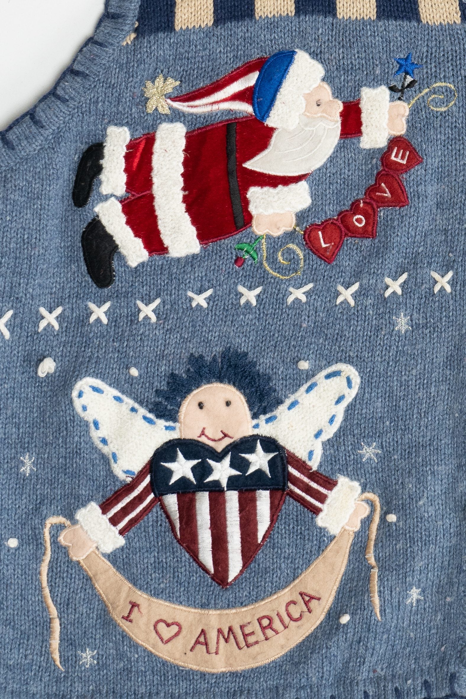 Vintage Americana "I Love America" Ugly Christmas Vest (1990s)