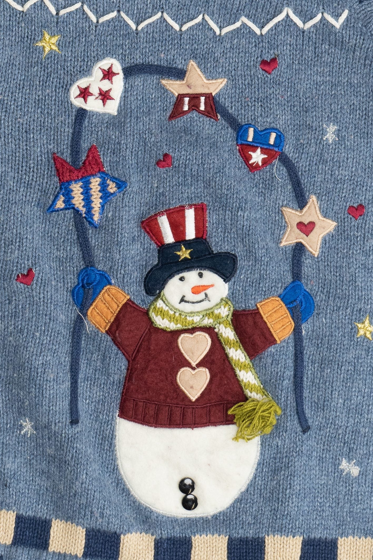 Vintage Americana "I Love America" Ugly Christmas Vest (1990s)