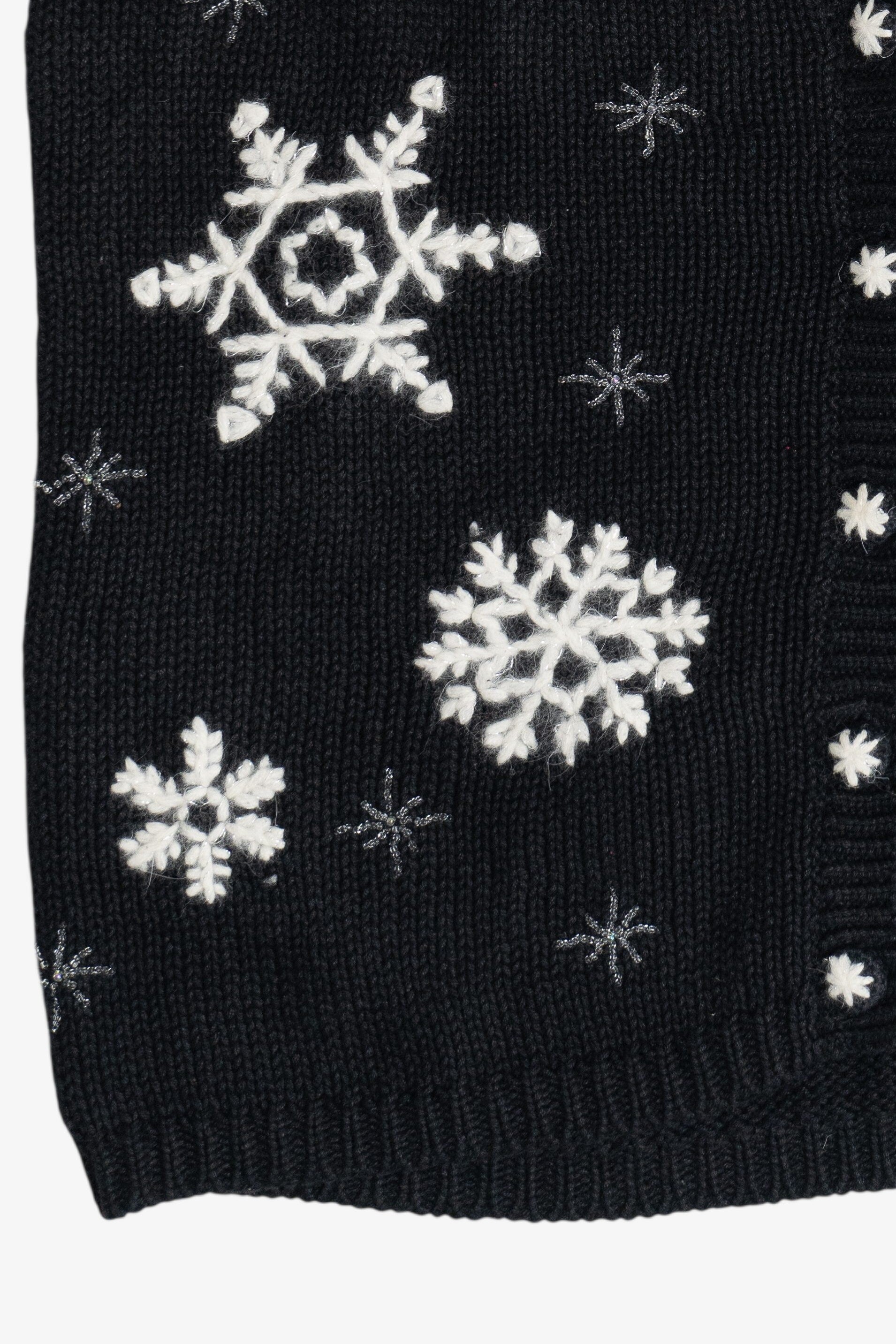Vintage Croft & Barrow Hand Knit Snowflakes Christmas Vest (1990s)