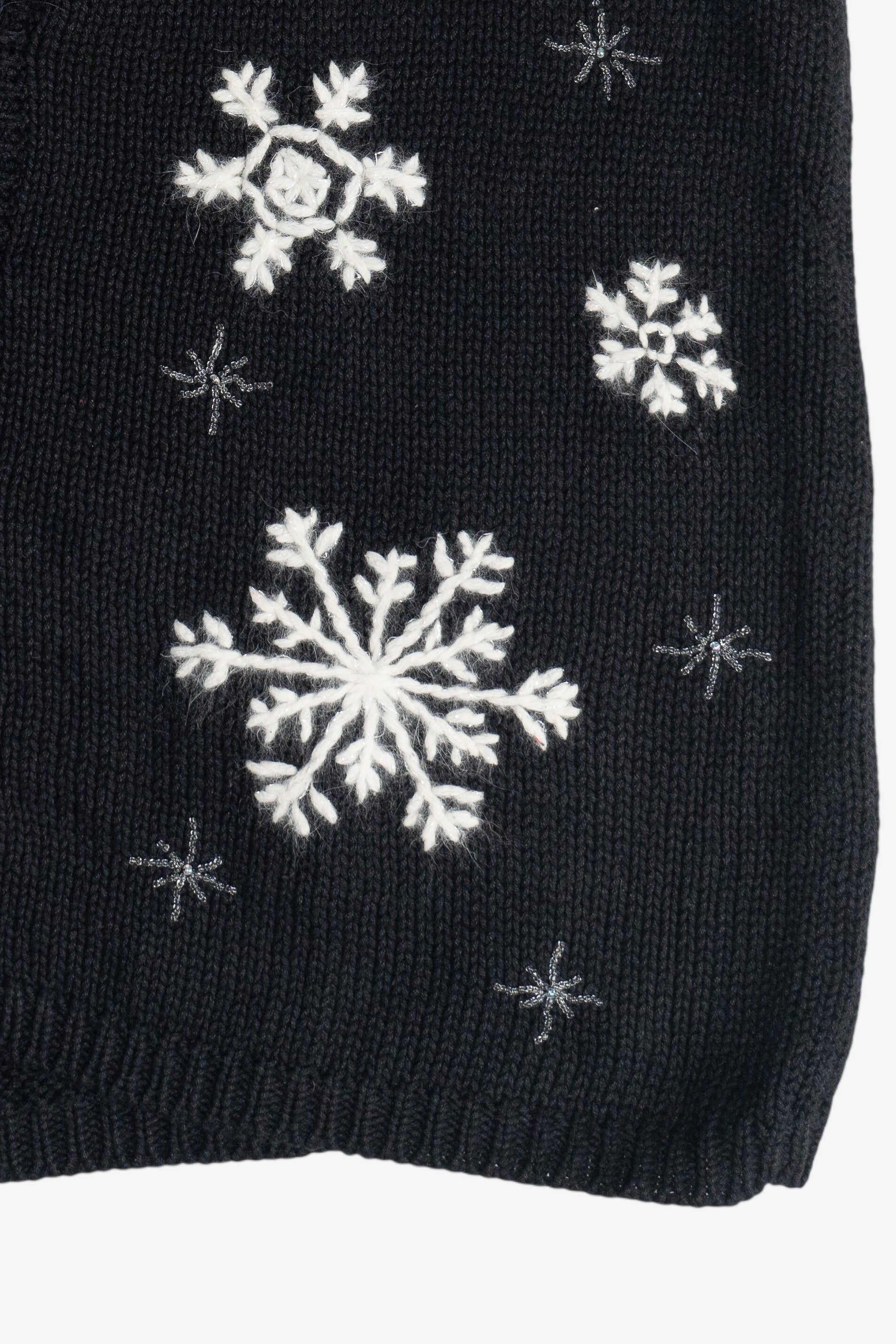 Vintage Croft & Barrow Hand Knit Snowflakes Christmas Vest (1990s)