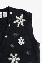 Vintage Croft & Barrow Hand Knit Snowflakes Christmas Vest (1990s)