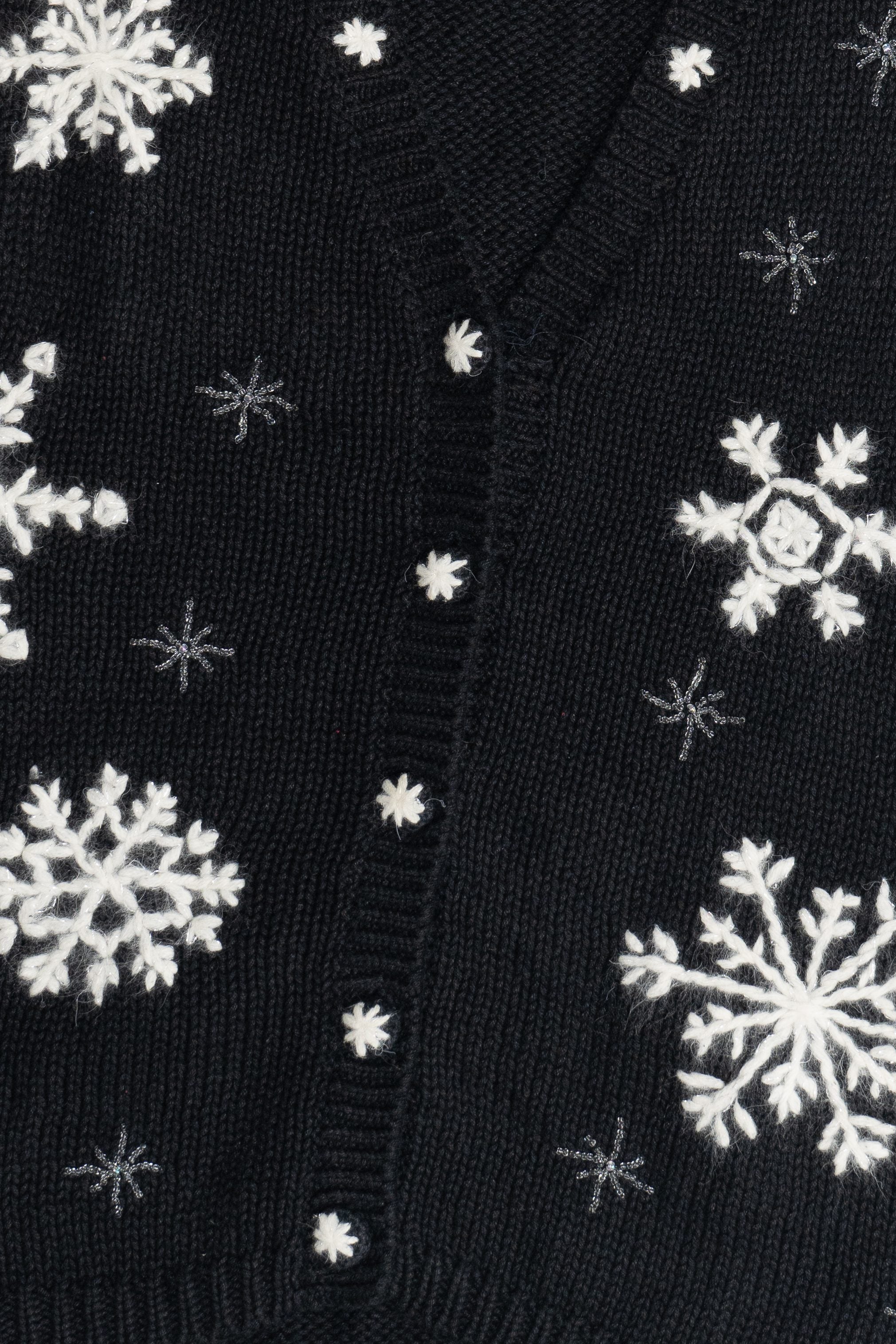 Vintage Croft & Barrow Hand Knit Snowflakes Christmas Vest (1990s)