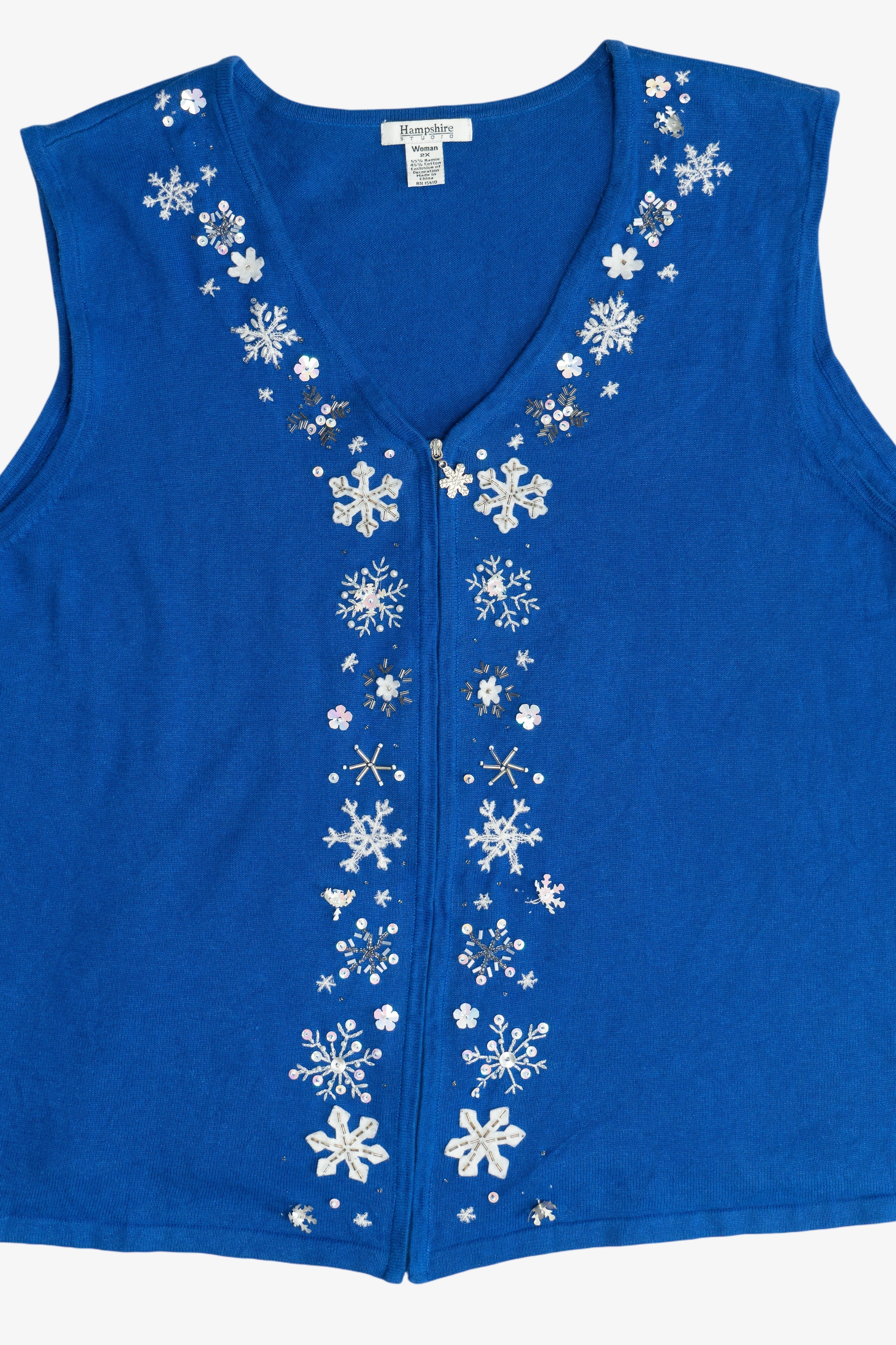 Vintage Hampshire Studio Snowflakes Christmas Vest (1990s)