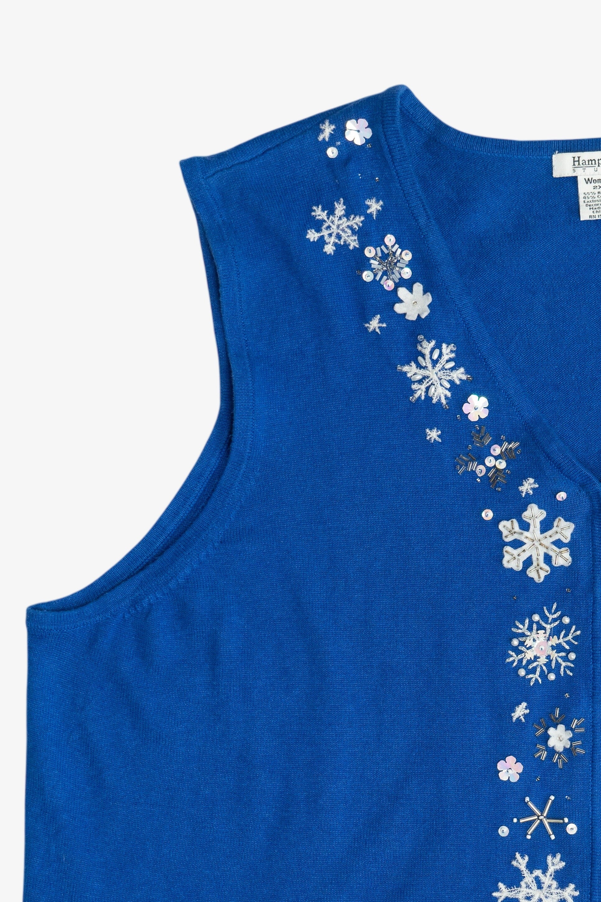Vintage Hampshire Studio Snowflakes Christmas Vest (1990s)