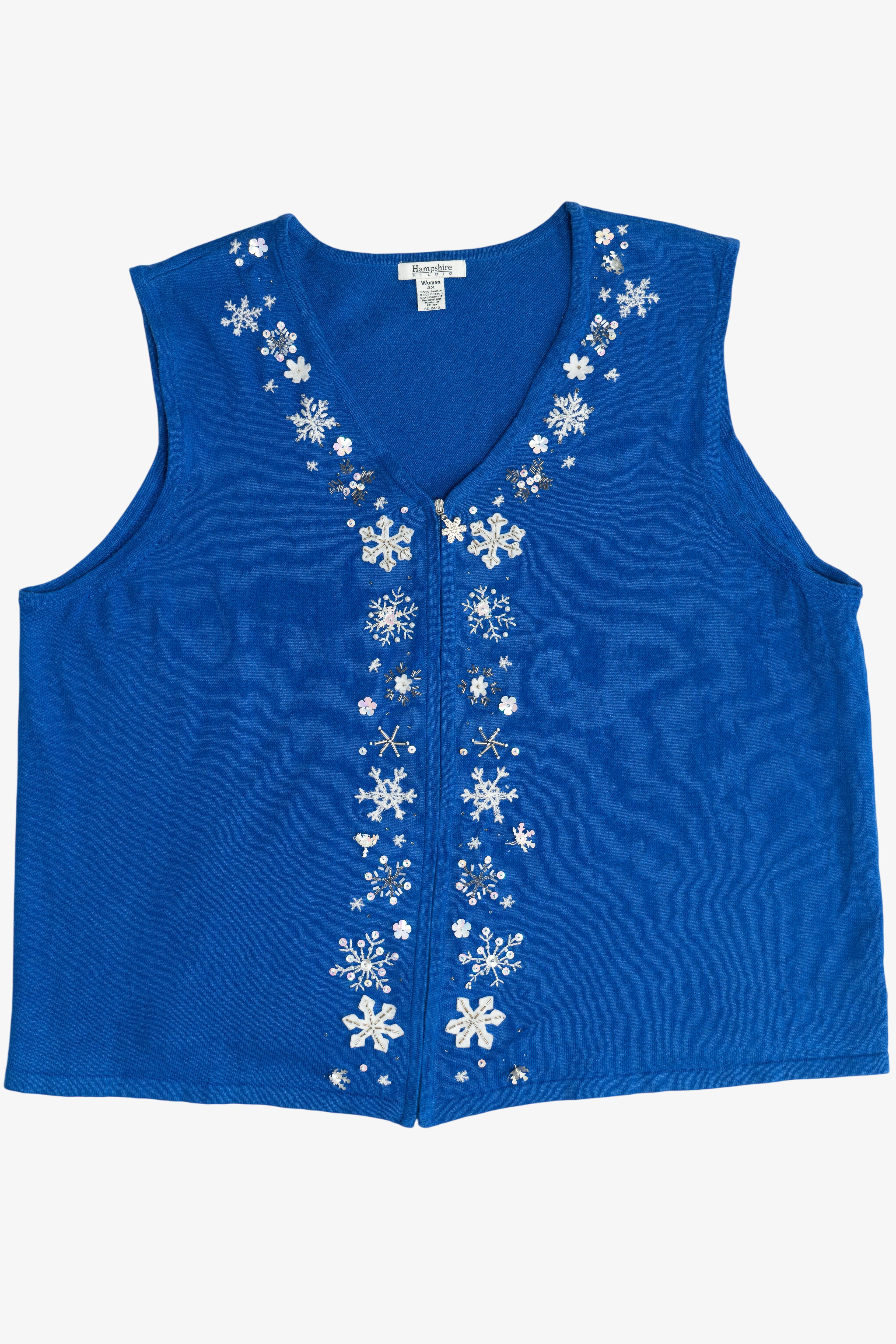 Vintage Hampshire Studio Snowflakes Christmas Vest (1990s)