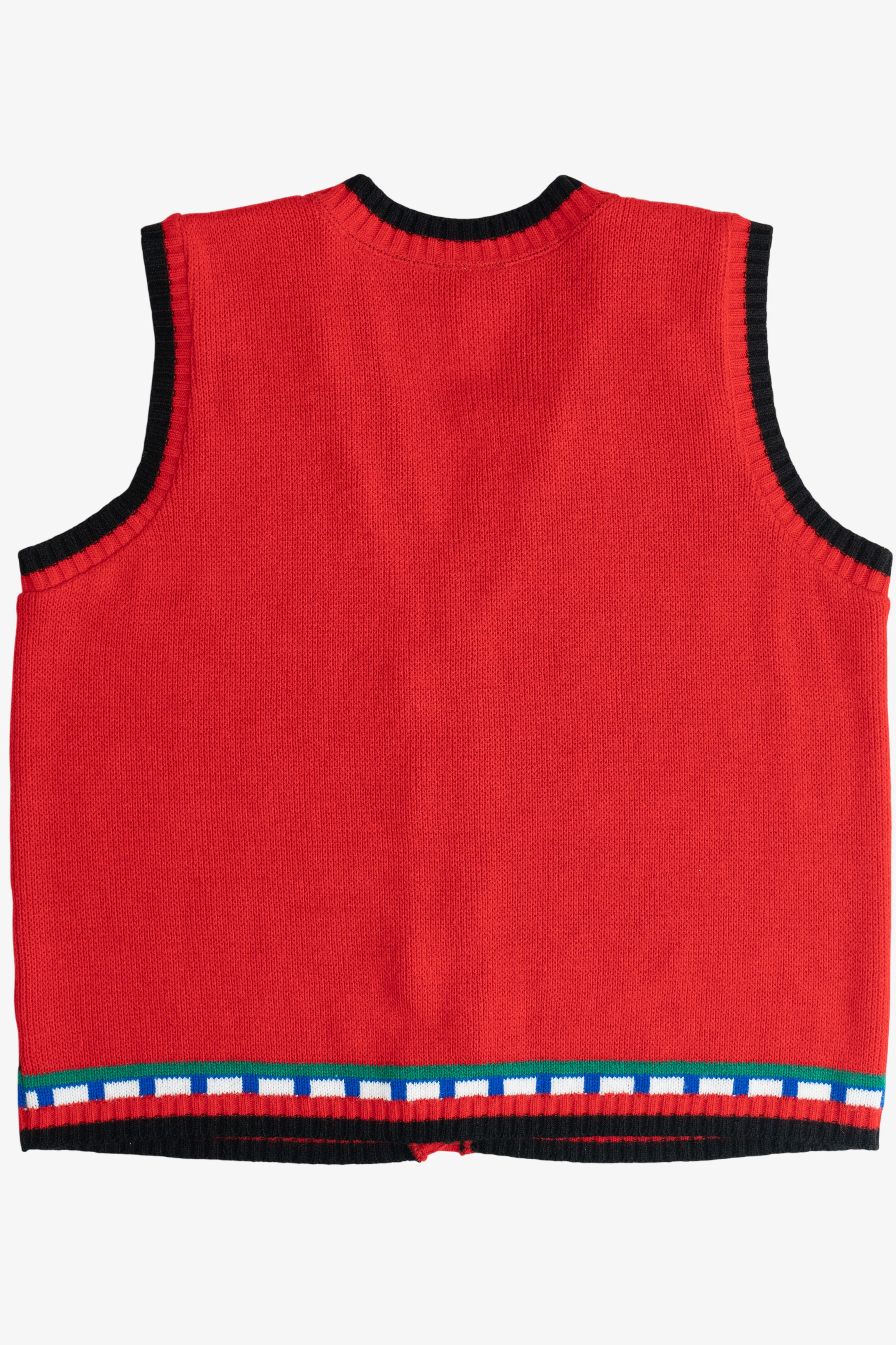 Vintage Avon Bold Pattern Knit Ugly Christmas Vest (1990s)