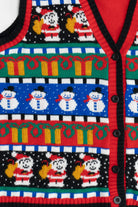 Vintage Avon Bold Pattern Knit Ugly Christmas Vest (1990s)