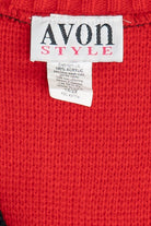 Vintage Avon Bold Pattern Knit Ugly Christmas Vest (1990s)