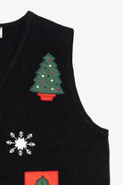 Vintage Black Crystal Kobe Ugly Christmas Vest (1990s)