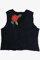 Vintage Black Designers Originals Studio Poinsettia Christmas Vest (1990s)