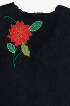 Vintage Black Designers Originals Studio Poinsettia Christmas Vest (1990s)