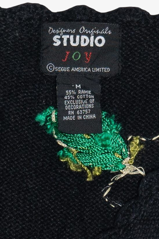 Vintage Black Designers Originals Studio Poinsettia Christmas Vest (1990s)