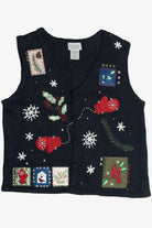Vintage Basic Editions Holiday Birdhouse Ugly Christmas Vest (1990s)