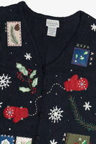 Vintage Basic Editions Holiday Birdhouse Ugly Christmas Vest (1990s)