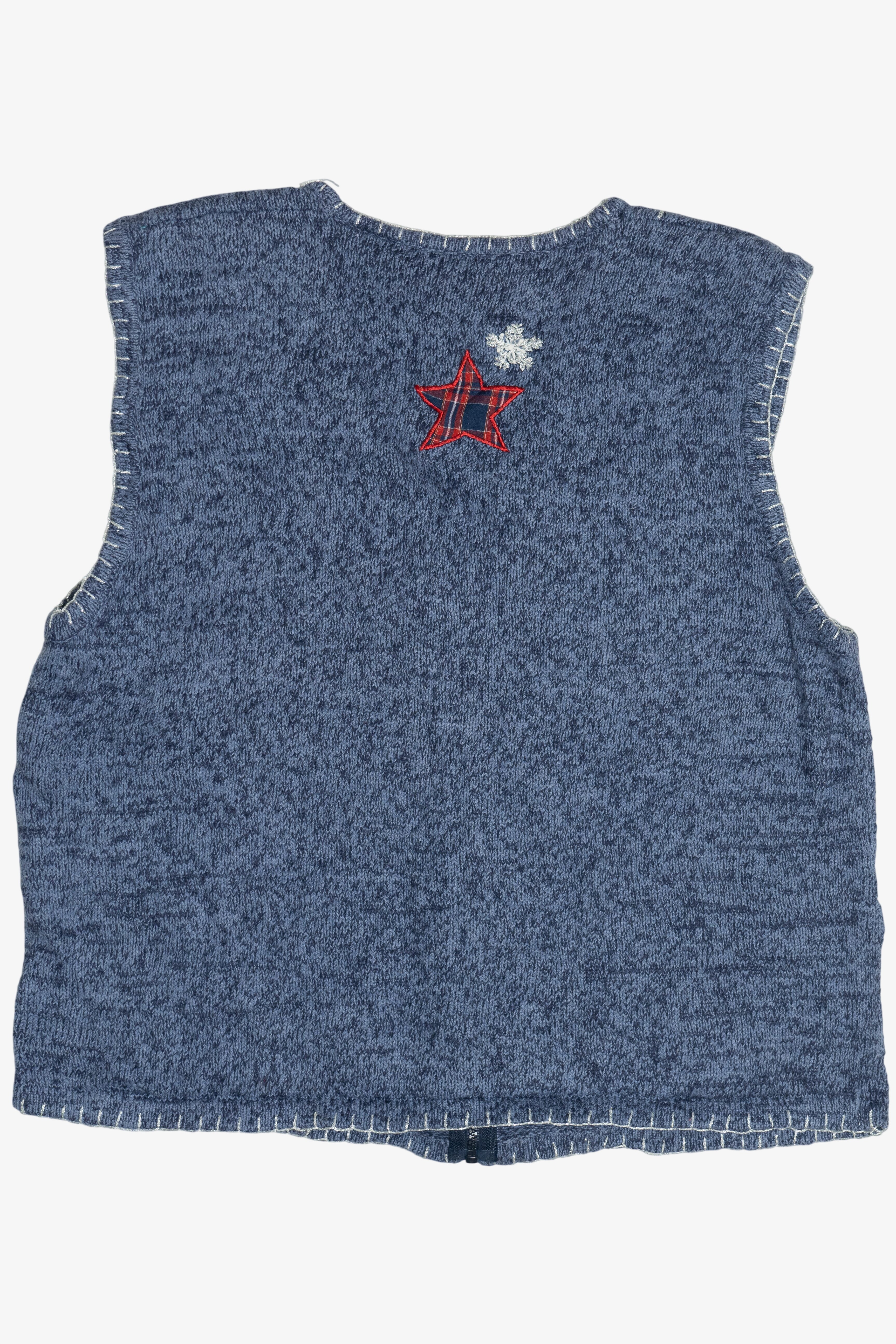 Vintage Americana Red White & Blue Mittens & Snow Ugly Christmas Vest (1990s)