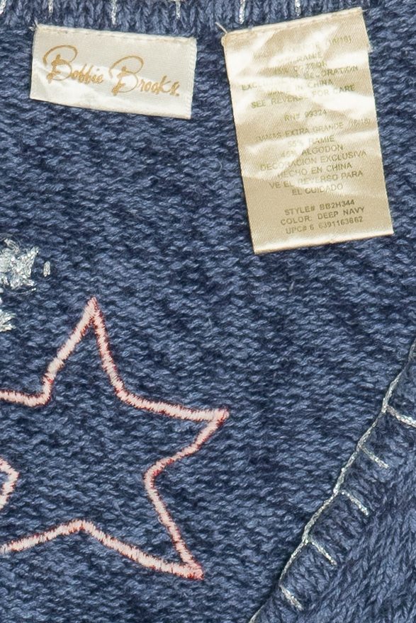 Vintage Americana Red White & Blue Mittens & Snow Ugly Christmas Vest (1990s)