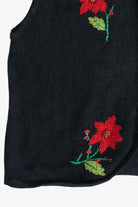Vintage Designers Originals Studio Poinsettia Ugly Christmas Vest (1990s)