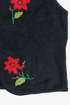 Vintage Designers Originals Studio Poinsettia Ugly Christmas Vest (1990s)