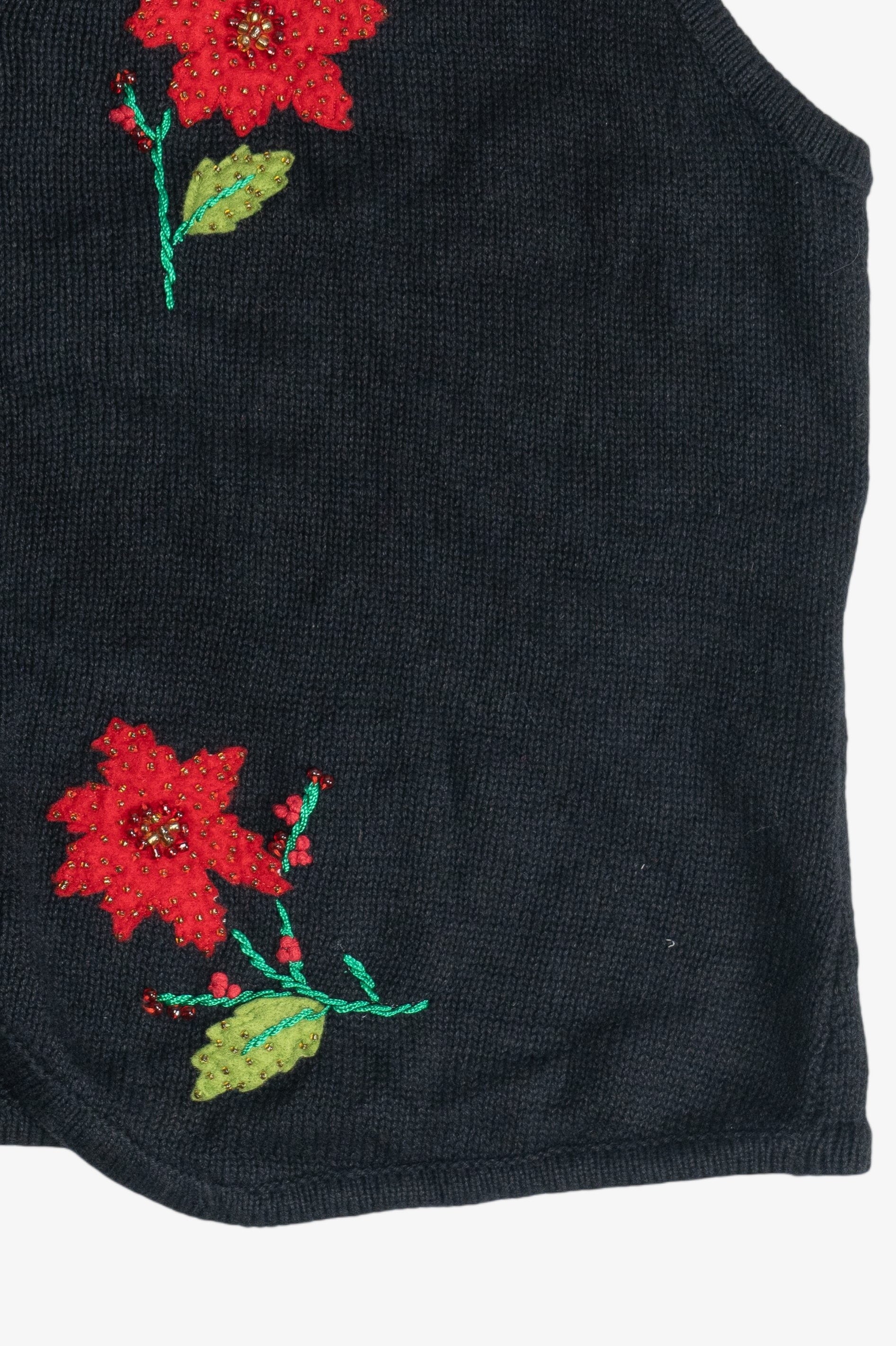 Vintage Designers Originals Studio Poinsettia Ugly Christmas Vest (1990s)