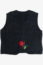 Vintage Designers Originals Studio Poinsettia Ugly Christmas Vest (1990s)