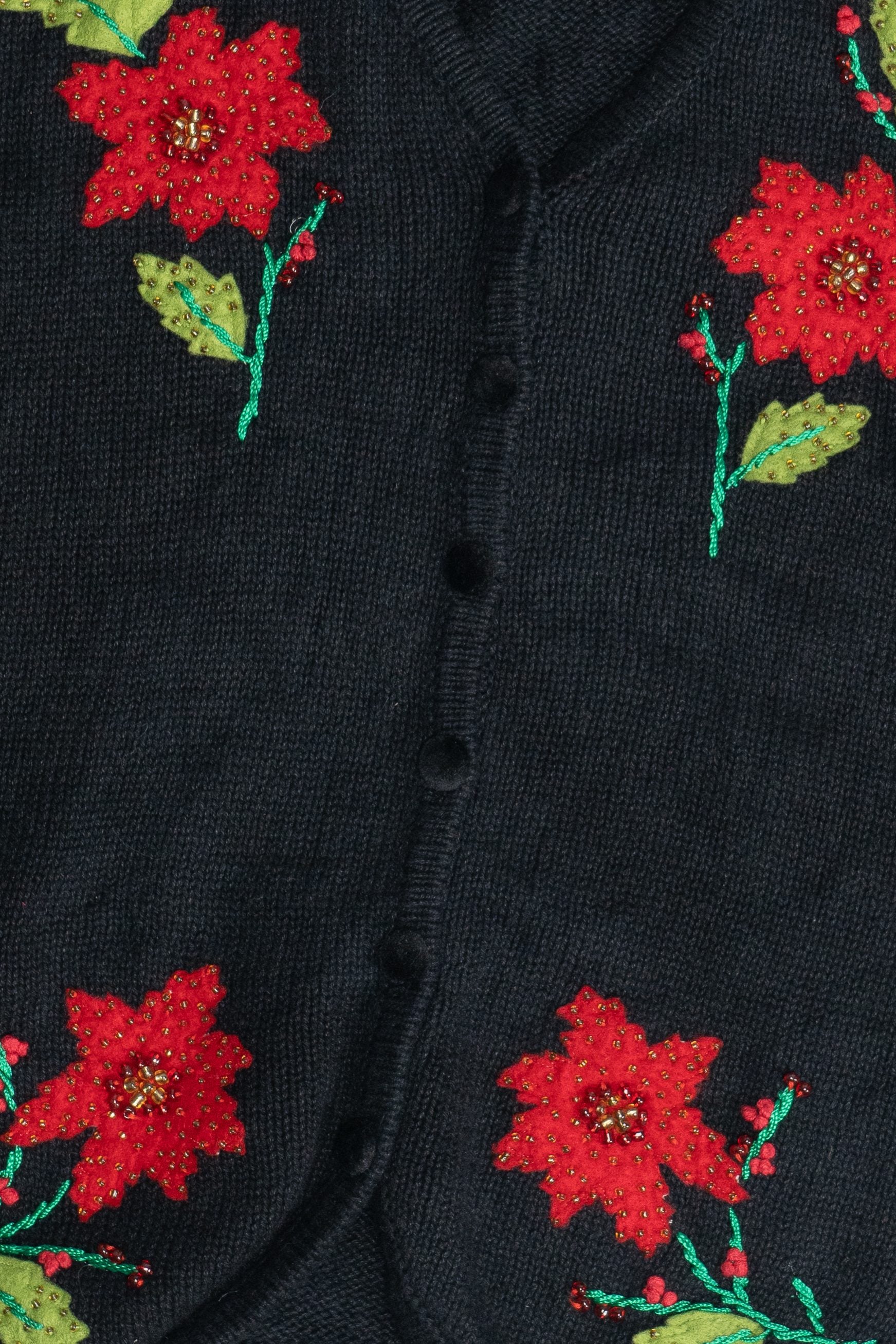 Vintage Designers Originals Studio Poinsettia Ugly Christmas Vest (1990s)