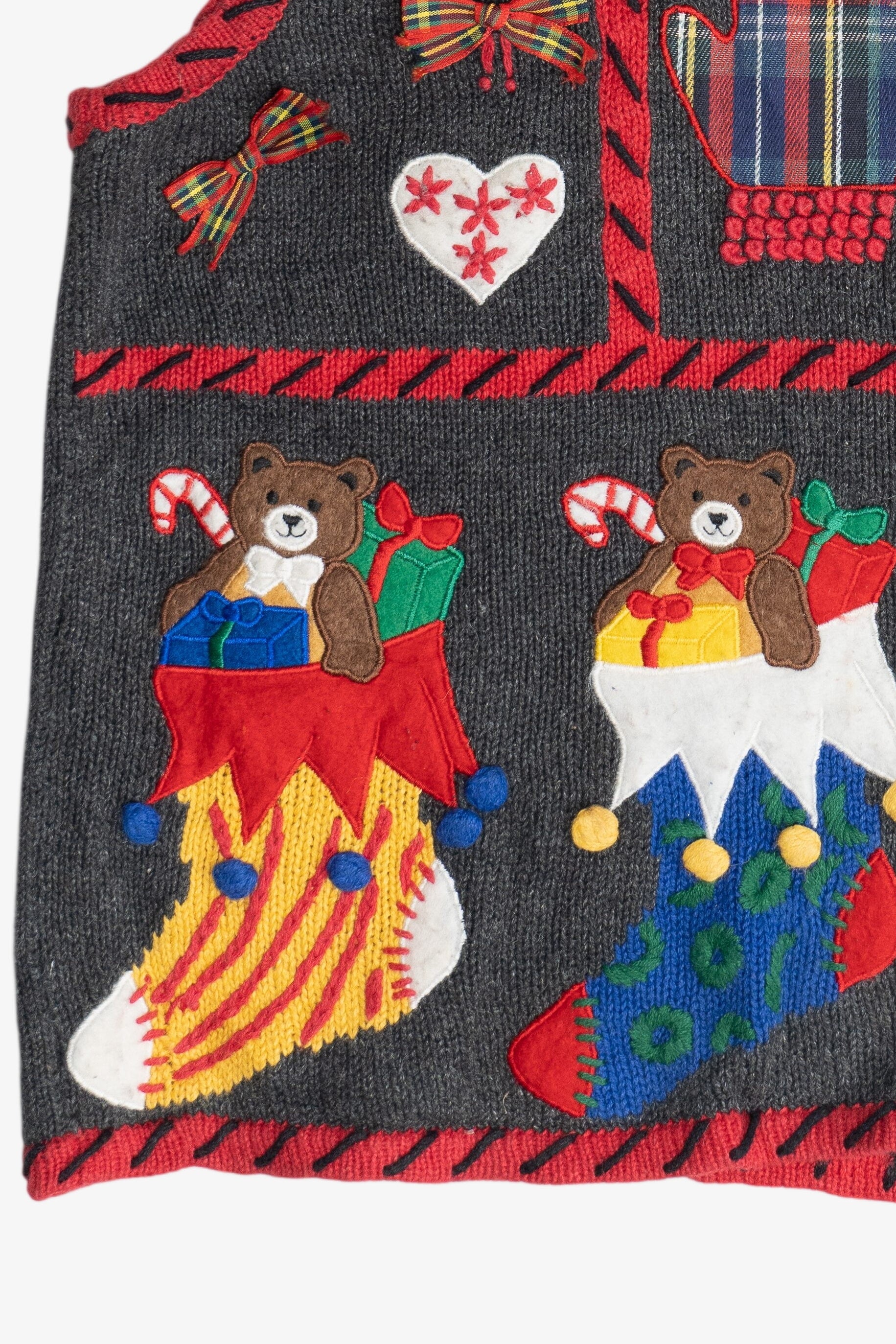 Vintage Bears In Stockings Ugly Christmas Vest (1990s)