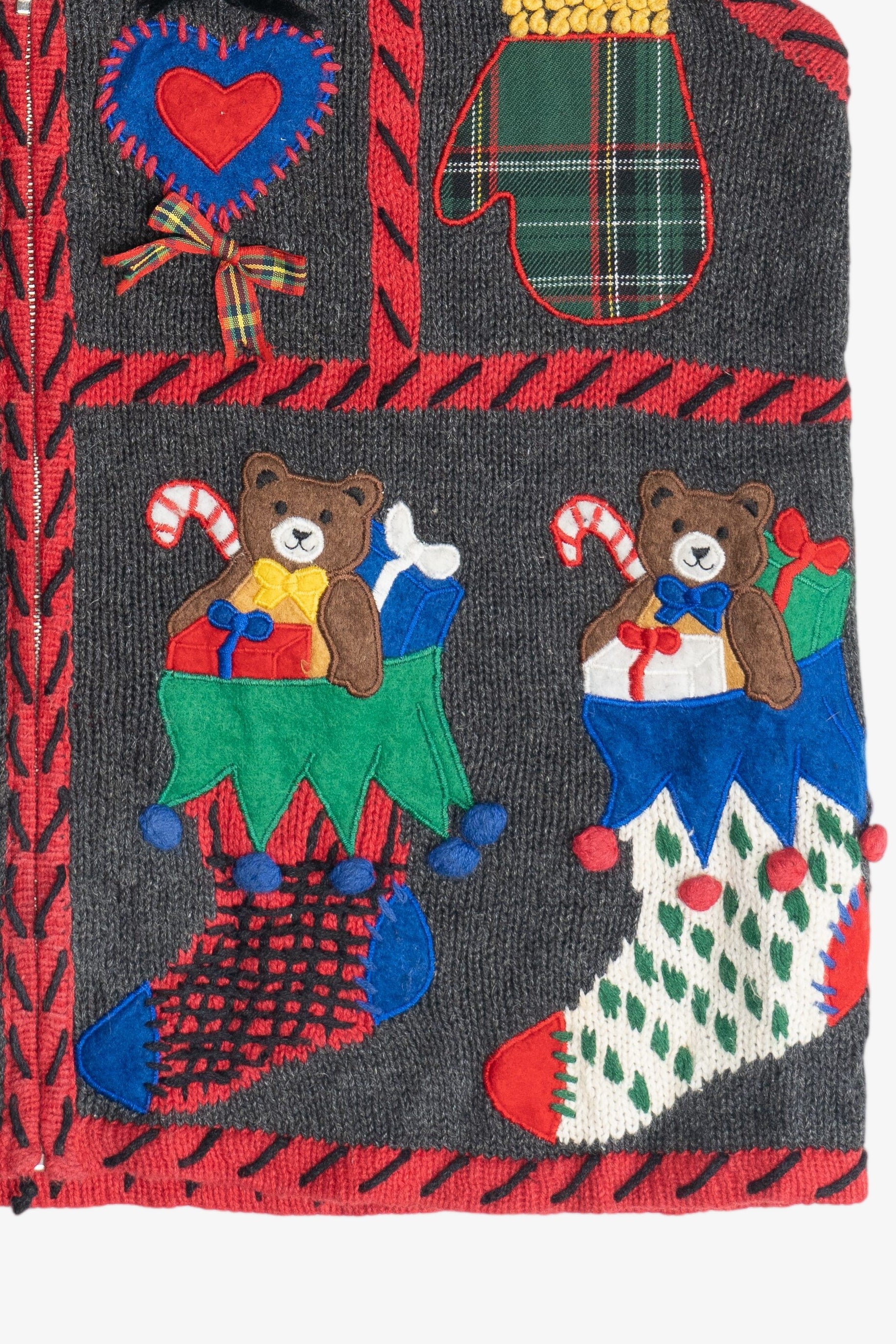 Vintage Bears In Stockings Ugly Christmas Vest (1990s)