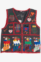 Vintage Bears In Stockings Ugly Christmas Vest (1990s)