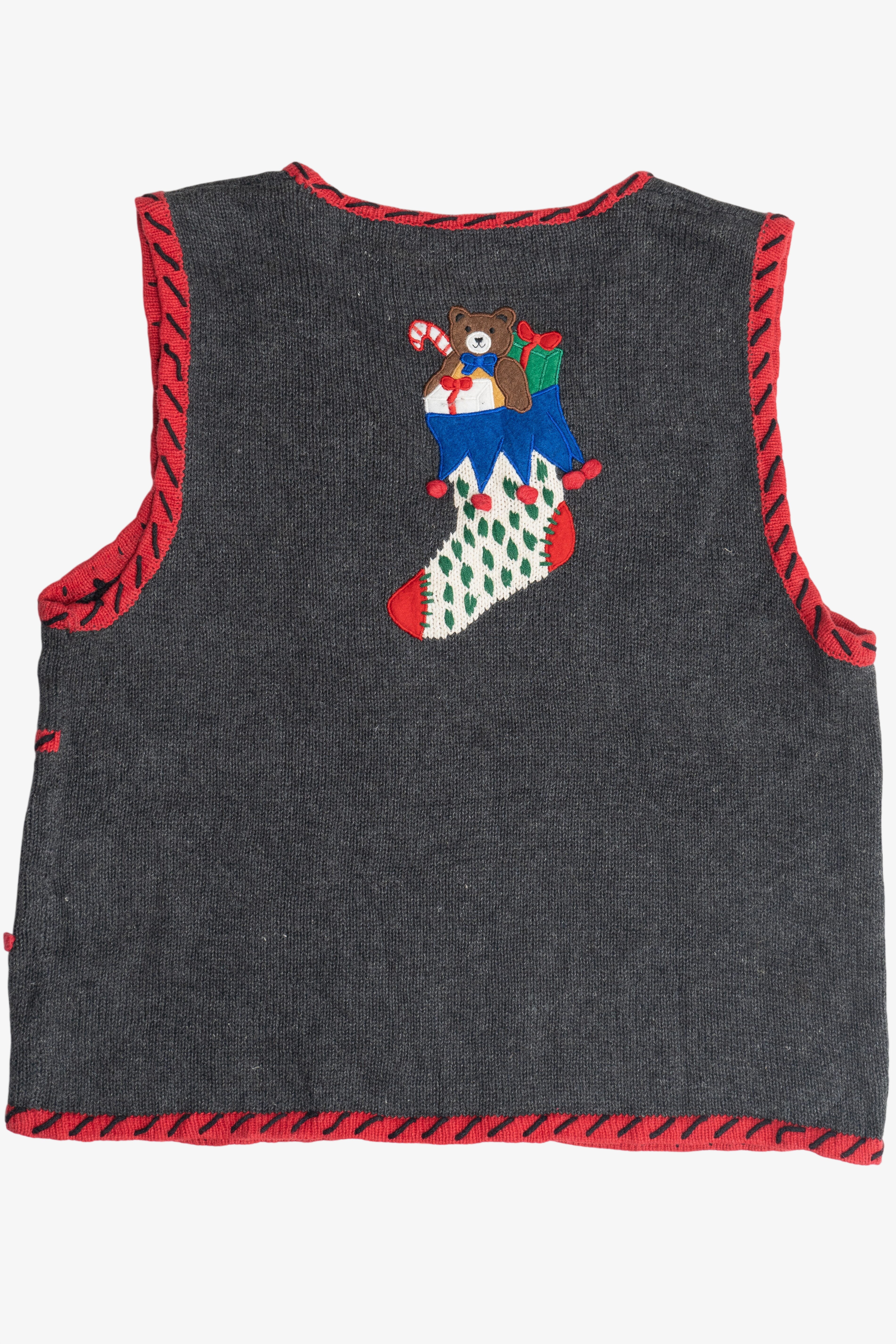 Vintage Bears In Stockings Ugly Christmas Vest (1990s)