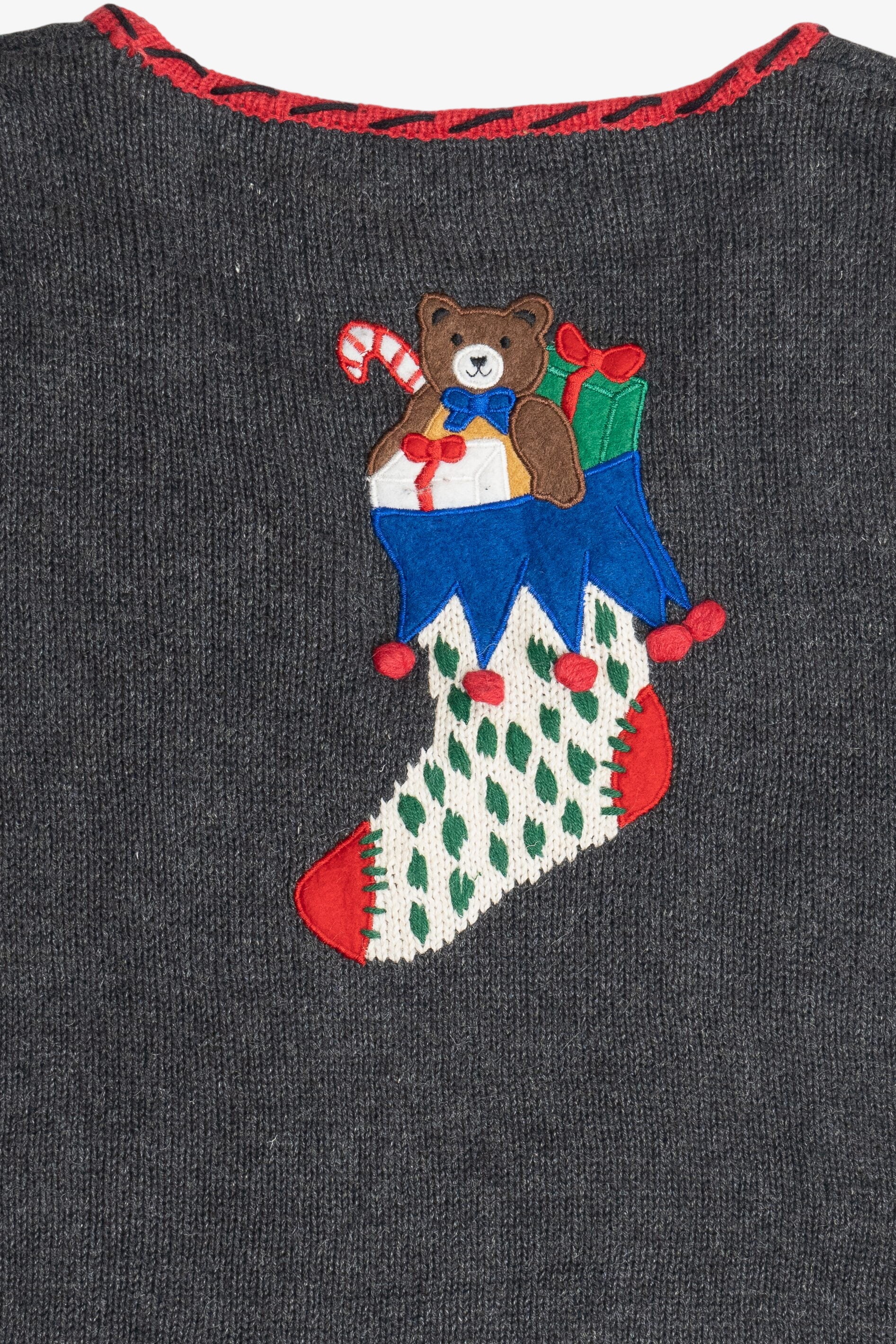 Vintage Bears In Stockings Ugly Christmas Vest (1990s)