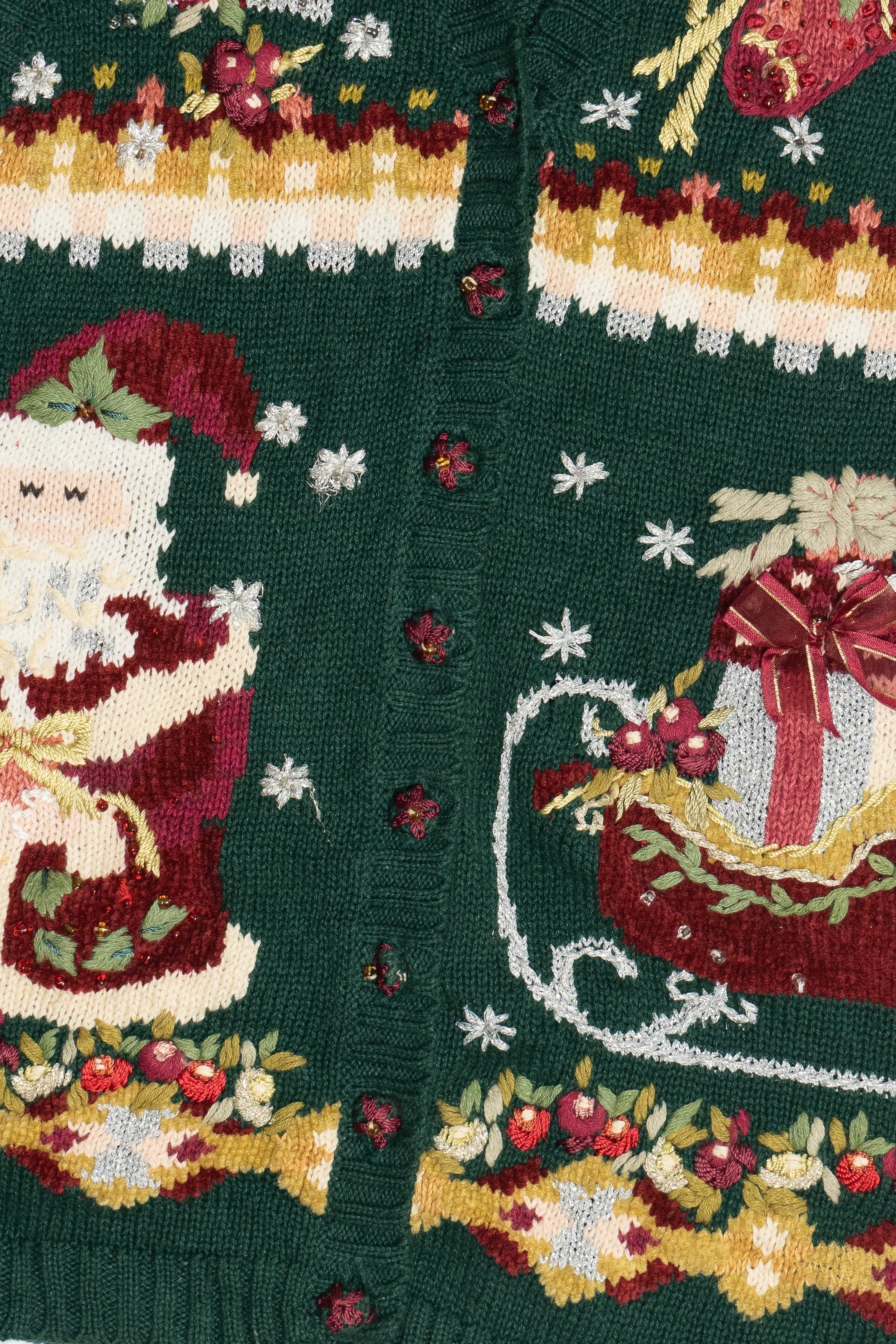Vintage Heirloom Collectibles Elegant Santa Christmas Vest (1990s)