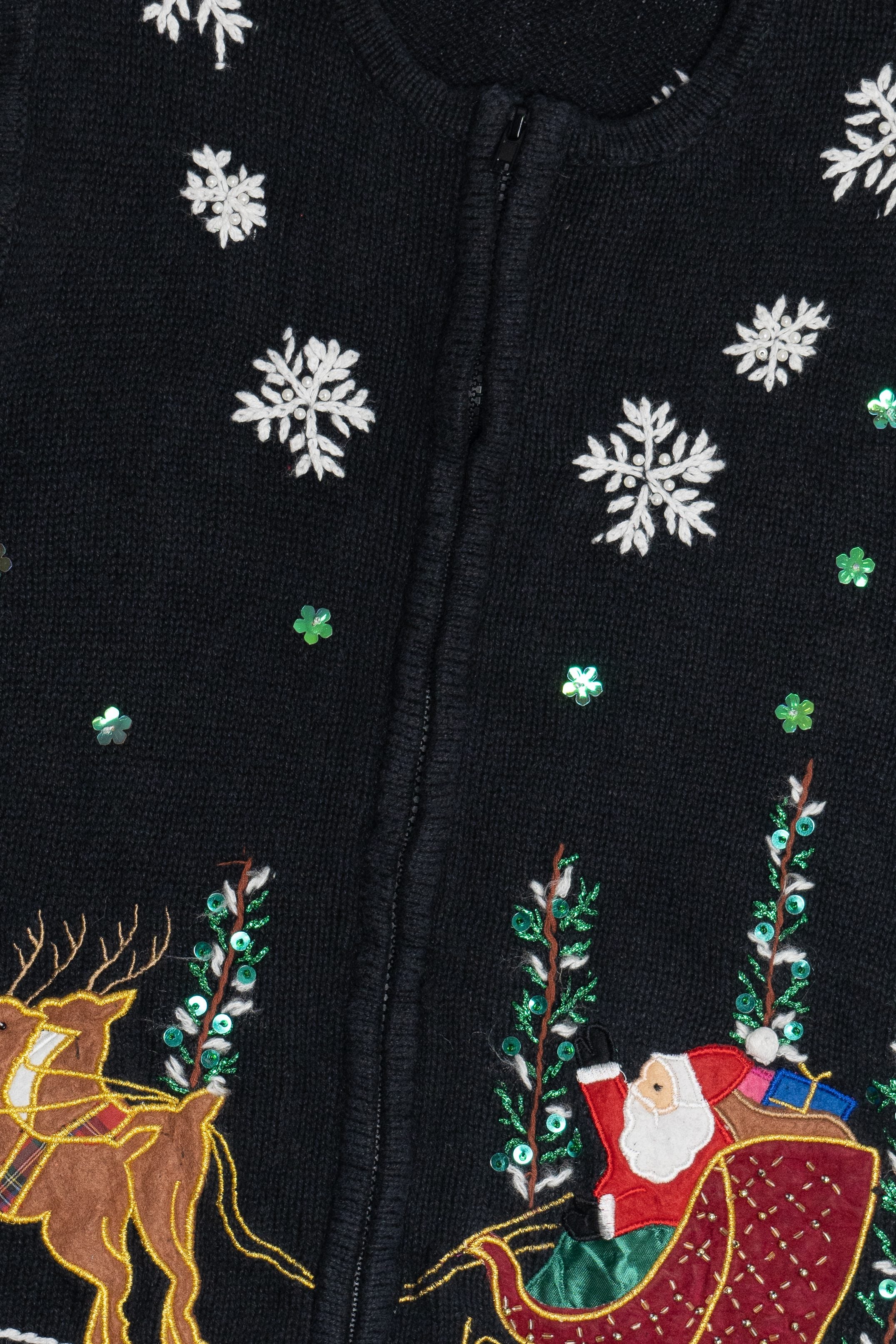 Vintage In Resource Santa & Reindeer Ugly Christmas Vest (1990s)