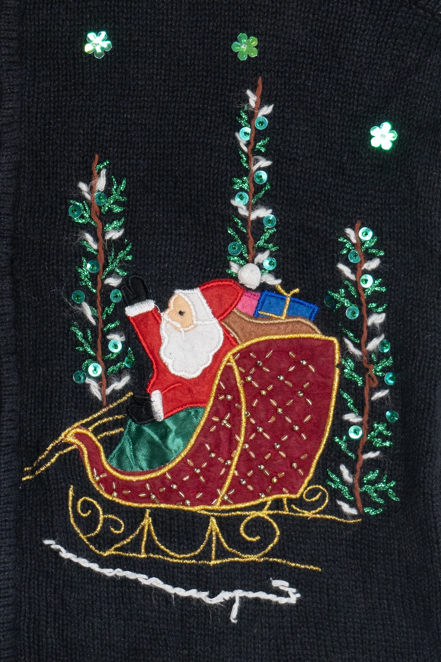 Vintage In Resource Santa & Reindeer Ugly Christmas Vest (1990s)