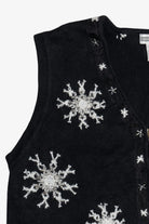 Vintage Snowflakes Zip-Up Ugly Christmas Vest (1990s)