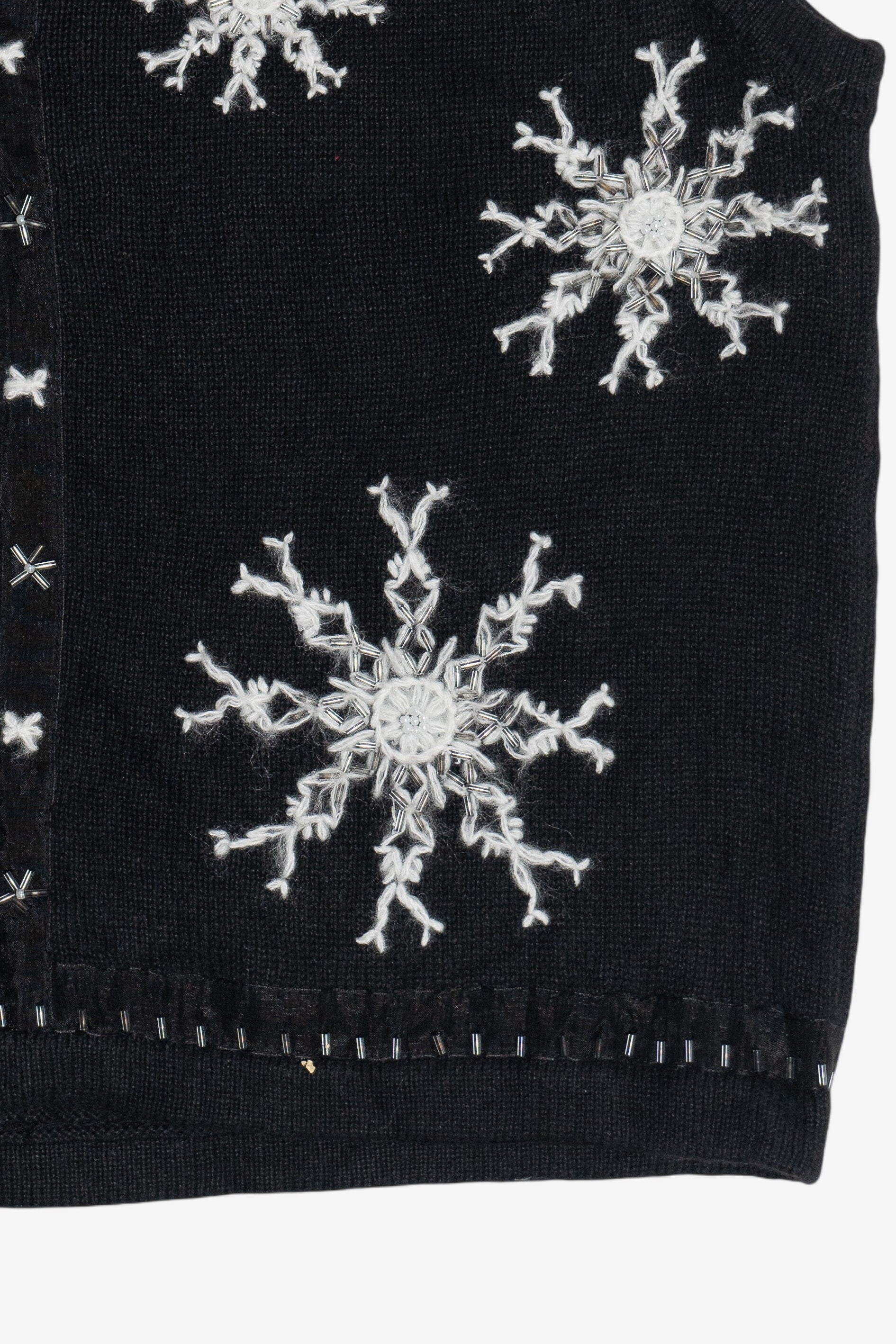 Vintage Snowflakes Zip-Up Ugly Christmas Vest (1990s)