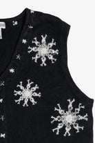 Vintage Snowflakes Zip-Up Ugly Christmas Vest (1990s)