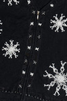 Vintage Snowflakes Zip-Up Ugly Christmas Vest (1990s)