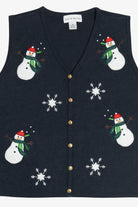 Vintage Croft & Barrow Snowmen & Snowflakes Ugly Christmas Vest (1990s)
