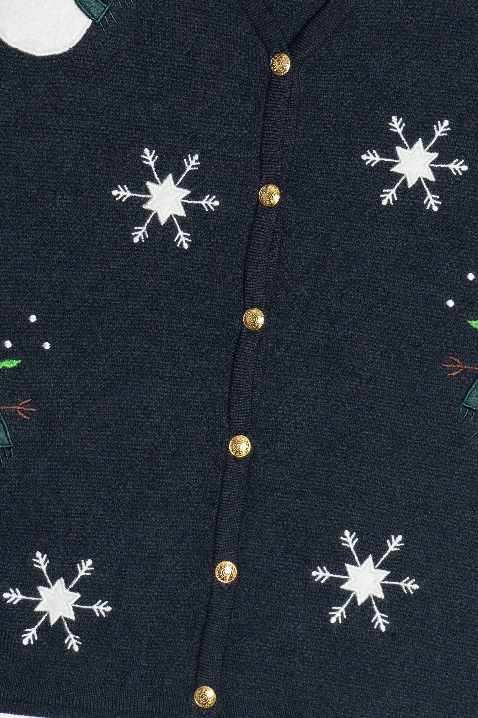 Vintage Croft & Barrow Snowmen & Snowflakes Ugly Christmas Vest (1990s)