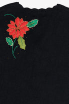 Vintage Black Poinsettia Ugly Christmas Vest (1990s)