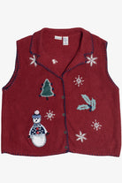 Vintage NorthCrest Snowman Ugly Christmas Vest (1990s)