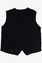 Vintage Embroidered Poinsettia Ugly Christmas Vest (1990s)