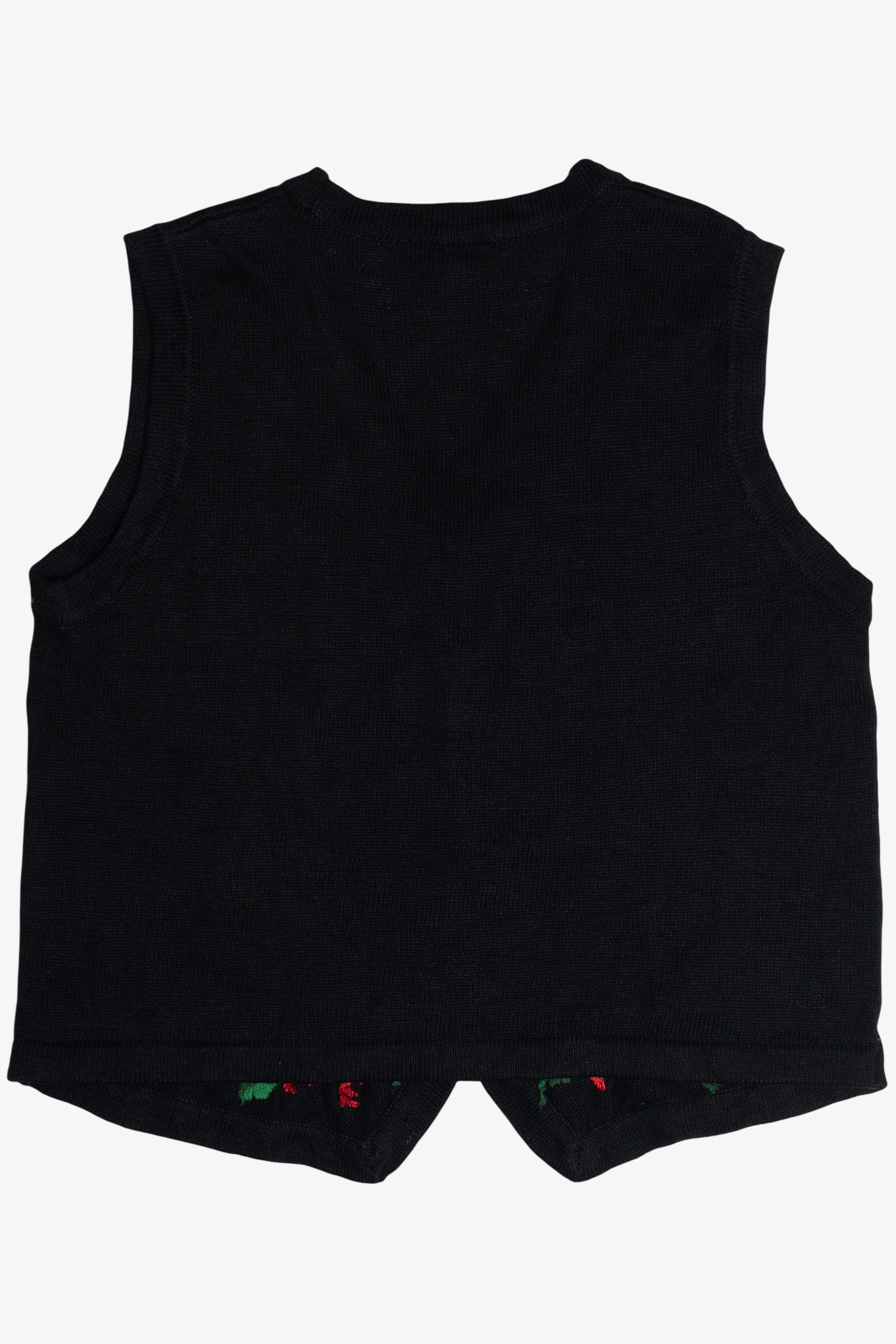 Vintage Embroidered Poinsettia Ugly Christmas Vest (1990s)