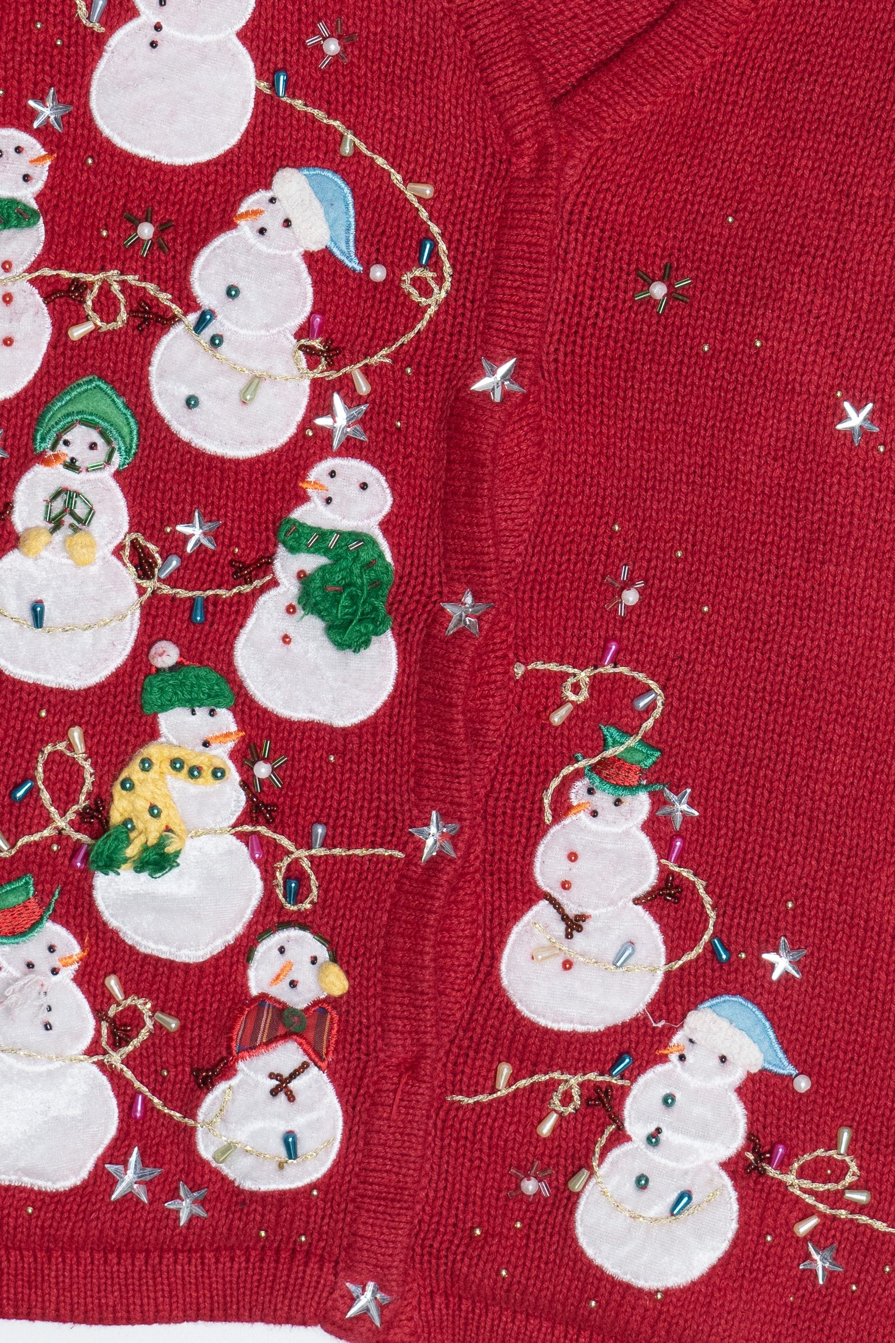 Vintage Red Snowmen Ugly Christmas Vest (2000s)